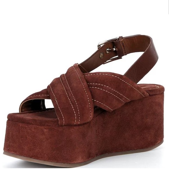 NWT Free People Beach Party Suede Slingback Platform Sandals Sz 9 - Picture 4 of 16